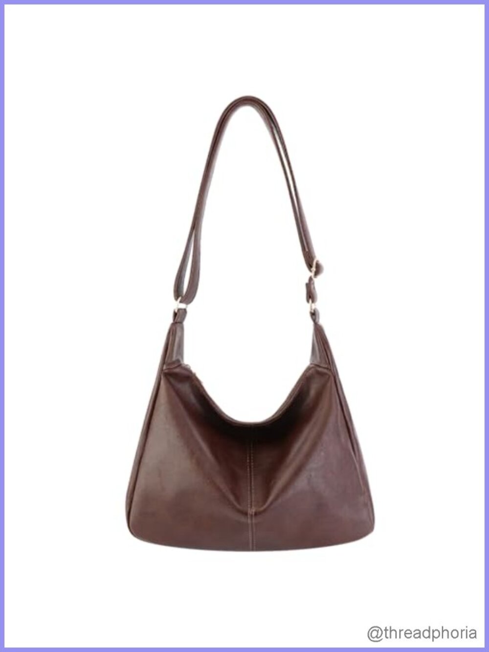 PU Leather Hobo Bag Foldable Slouchy Shoulder Crossbody Purse